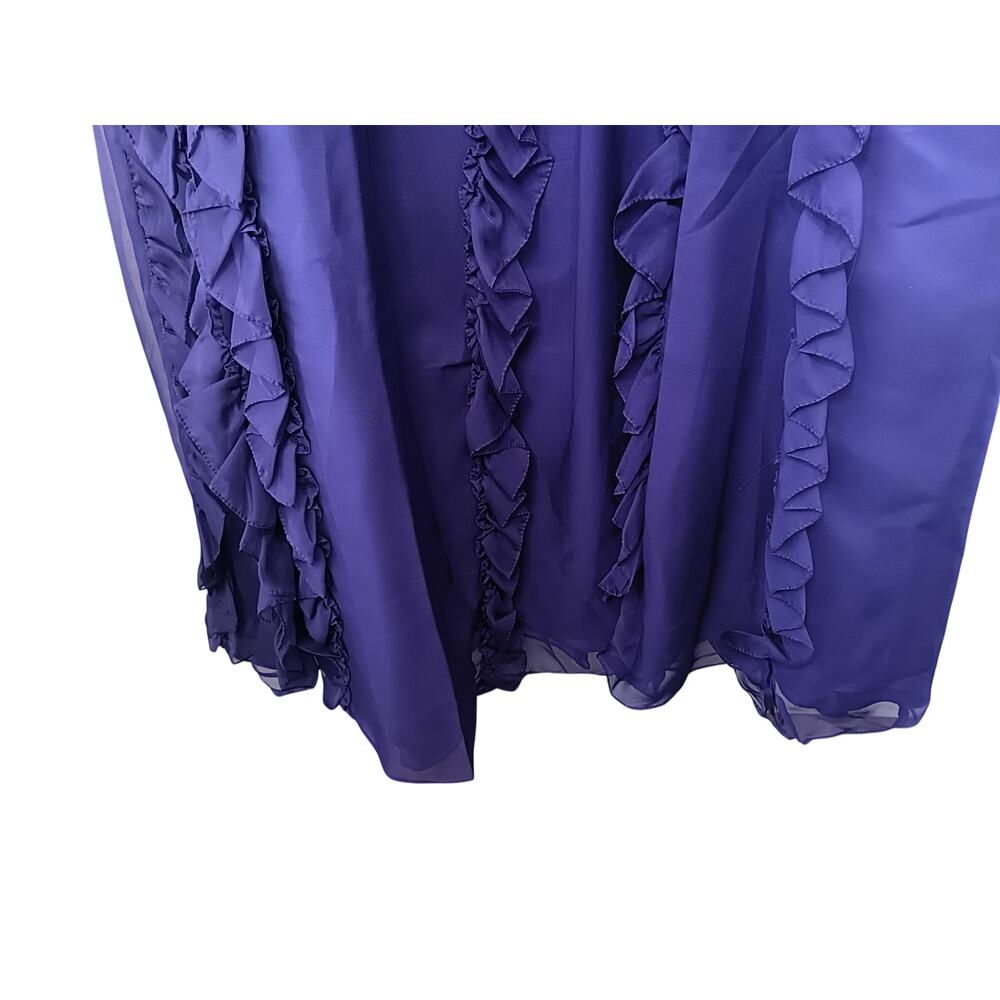 New with Tags Mac Duggal 68543 Purple Ruffle Gown Sz 18W Formal Evening Dress - Picture 5 of 16